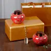 Yuerui Latas de Té Esmaltadas Cajas de Regalo Almacenamiento de Materiales Medicinales de Alta Gama Sello Pequeño Altar Cerámico Botella de Té Grande Vacía