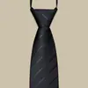 Corbata de Hombre Negra Sin Cremallera Corbata Perezosa de Hombre Traje Corbata Vestido Negocios Corbata de Mano Verano Nudo Libre Moda