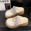Zapatos Birkenstock de plataforma alta para mujer, nueva moda primavera/verano 2026, sandalias versátiles de perlas sin cordones y punta cerrada para combinar con faldas