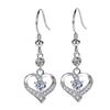 Yihua amor para siempre corazón de melocotón corazón de amor aretes con forma de corazón aretes decorativos diamante de color circón blanco morado rosa borla aretes con forma de corazón