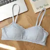 PersonalizaciónBralette de Encaje de Algodón Jacquard a Cuadros Inalámbrico para Pecho Pequeño Push-up Soporte Lateral Anti-Caída Ropa Interior