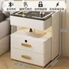 Mueble Modelo Nuevo 2026 Mesita de Noche Inteligente para Dormitorio con Carga Inalámbrica, Cerradura de Huella Dactilar, Gabinete de Almacenamiento para Mesita de Noche con Cerradura de Contraseña