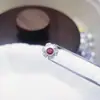 Cobre Banhado a Ouro 18K/Prata 925 Acessórios para Joias DIY Pulseira Colar Enfeites Contas Vazadas Incrustadas com Zircônia Vermelha
