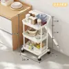 TEMU/SHEIN Carrito de Almacenamiento de Múltiples Niveles con Ruedas y Pasamanos para Sala de Estar Estante de Almacenamiento para Snacks Estante de Almacenamiento para Cocina