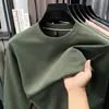 Camiseta Casual de Manga Larga para Hombre de Alta Calidad, Otoño Nuevo, Cuello Redondo, Ligeramente Holgada, Sudadera con Capucha de Moda Holgada para Hombre