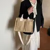 Bolsa de Lona Minimalista Estilo Japonês para Levar na Mão Bolsa Transversal Portátil Casual Moda para Ir ao Trabalho Bolsa Tote Transversal de Ombro