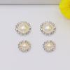 Cadena de Garra Perla Redonda Disco Broche de Taladro Diamante Ojo de Gato Diamantes de Cristal Plata diy Accesorios para el Cabello Accesorios de Metal