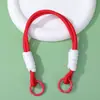 Lanyard colorido simples para celular com fivela dupla, chaveiro pingente em blocos de cor trançado à mão, cordão de poliéster anti-perda, disponível para atacado