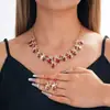 Conjunto de Joyería de Collar Colgante y Pendientes con Pedrería Nupcial de Venta Caliente Transfronteriza, Accesorios de Vestido de Banquete para Mujer, Joyería de Moda