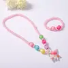 Conjunto de Joyería Personalizado para Niños Estilo Coreano Unicornio Cadena de Perlas Colgante Acrílico Collar para Niñas