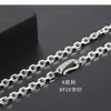 Plata de Ley 925 Lote Flor de Lote Flor de Coche Cruz Collar Moda Plata Tailandesa Cadena de Esquina Demasiado 3mm Cadena Larga Retro Vieja para Suéter