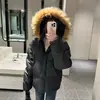 Chaqueta de Algodón con Capucha y Cuello de Piel para Mujer, Moda Urbana de Calle, para Otoño e Invierno, Cálida, Holgada, Casual, Chaqueta Básica Tipo Pan, Moderna