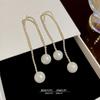 TikTok Explosiones Joker Aretes Irregulares de Perla Invierno Alto Sentido Aretes Largos Exquisitos Moda Accesorios Super Brillantes