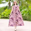 Vestido de algodón y seda sin mangas para mujer, nuevo estilo de verano, talla grande, corte holgado, vestido largo de alta gama para vacaciones en la playa