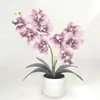 Orquídea Phalaenopsis Simulada de 2 Puntas con 9 Flores para Sala de Estar, Hogar, Adornos de Flores Falsas, Decoración de Escritorio de Oficina, Fotografía, Flores Artificiales