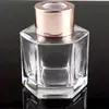 Botella de aromaterapia de punto de fábrica botella de vidrio pequeña botella de aromaterapia sin fuego Redonda Cuadrada hexagonal yurt botella vacía de aromaterapia