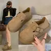 Zapatos Birkenstock gruesos estilo Hong Kong retro para mujer, nuevos zapatos slip-on retro 2026 para otoño que aumentan la altura, zapatos casuales versátiles