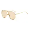 Gafas de sol retro de montura grande para adelgazar para mujer, Gafas de sol de metal de alta gama, Gafas elegantes y versátiles estilo Harajuku nuevo