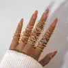 Conjunto de Anéis Femininos Cruzados Criativos Simples de Temperamento Anéis Empilháveis Ajustáveis Abertos com Pedras Strass Inlaid de Alta Qualidade