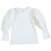 Ropa Infantil Estilo Otoño Niñas 2023 Tops de Manga Larga Mangas Abullonadas Cuello Redondo Camiseta Básica Camiseta de Color Sólido Ropa Infantil Estilo Europeo y Americano