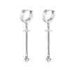 Aretes de Acero de Titanio para Hombres, Clips para Oreja sin Perforar, Pendientes Largos con Cadena y Borla Hip-Hop de Moda para Mujeres, Diseño Personalizado