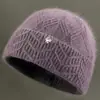 Gorro de Lana Cálido de Invierno con Felpa para Madres de Mediana Edad y Mayores, Gorro de Punto para Señoras Mayores con Protección Auditiva para el Frío al Aire Libre