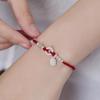 Pulsera de Plata Esterlina de Jade Hetian Natural con Cuerda Roja, Hebilla Ping An, Tejida a Mano, Cuerda de Mano para Pareja, Regalo de Nicho Antiguo