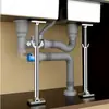 Barra de Soporte para Lavabo Bajo Encimera, Barra de Soporte para Lavabo, Soporte Fijo para Encimera de Fregadero de Cocina, Barra Telescópica Ajustable de Carga