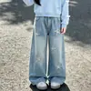 Conjunto Duas Peças Doce e Fofo para Meninas Primavera e Outono: Blusa de Manga Longa com Gola Polo e Laço + Calça Jeans com Estrelas