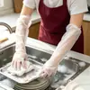 Guantes Desechables Engrosados de Manga Larga Dos en Uno con Puño Guantes Transparentes para el Hogar Guantes de Plástico para Limpieza de Manga Larga