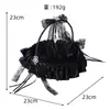 Novo Cesto de Flores Decorativo de Renda Preta Cesta de Flores para Daminha Cesta de Flores de Pétalas Casamento Requintado Laço Pequeno Cesto de Flores Preto