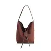 Bolsa Bucket Nova Tendência Retro Moda Outono/Inverno 2026 para Mulheres, Grande Capacidade, Adequada para Trabalho e Deslocamento, Bolsa de Ombro Único