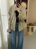 Chaqueta cortavientos de otoño de estilo coreano, nueva moda, con cuello alto y cordón, para mujeres petite, top casual holgado adelgazante
