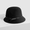 Sombrero de Pescador Elegante Estilo Francés Hua Qiao de Cáñamo de Seda con Lazo y Ala Pequeña Sombrero Cubeta Elegante Estilo Callejero para Damas para Mujeres
