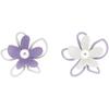 Nuevos pendientes asimétricos de flor morada para mujer, modernos y combinables, con un toque de color contrastante.