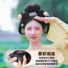 Peluca de Estilo Antiguo, Moño Tradicional Pequeño, Postizo de Cabello Puro, Almohadilla para el Cabello, Maquillaje y Peinado Integrados para Disfraz Antiguo Hanfu, Cabello Corto para Cosplay