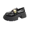 Zapatos Pequeños de Cuero Estilo Británico para Mujer Mocasines de Suela Gruesa Retro Nuevo Otoño Punta Cuadrada Suela Gruesa Tacón Grueso Slip-on Zapatos Individuales 2026
