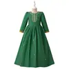 Nuevo Vestido Formal para Niña de Comercio Exterior Vestido de Princesa Vestido de Noche de Manga Larga Estampado Floral Atuendo de Flor de Boda