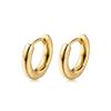 Pendientes de aro lisos redondos de plata esterlina S925 para mujer, estilo frío, otoño e invierno, versátiles, con textura sólida pesada, cierre de pendiente