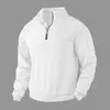 Moletom de Malha Jacquard Pesado com Gola Alta e Zíper Estilo Americano Retro Casual Masculino para Outono e Inverno Manga Longa