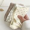 Calcetines de Punto con Borde Enrollado de Lunares a Media Pantorrilla para Mujer, Calcetines de Maternidad de Algodón Puro con Puño Suelto, Calcetines Holgados de Estilo Japonés para Primavera y Otoño, Calcetines Versátiles para Mujer