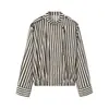 Comercio Exterior Transfronterizo Estilo Europeo y Americano Ropa de Mujer Za Aliexpress Venta Caliente Moda Casual Chaqueta Bomber a Rayas Camisa