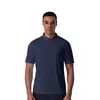 Camisa Polo Europeia Sem Costura para Homens, Fitness ao Ar Livre, Proteção Solar, Sensação Refrescante, Cor Sólida, Secagem Rápida, Gola Polo, Manga Curta para Homens