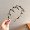 Tiara Ondulada Dentada Estampa de Leopardo Feminina Primavera e Verão Artefato Fofo para Raiz de Cabelo Lavar o Rosto Pressionar o Cabelo Tiara Antiderrapante Presilha de Cabelo Acessório de Cabeça
