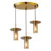 Lustre de Cabeceira de Luxo Leve E27/E26 Lâmpada Decorativa para Sala de Estar Lâmpada para Quarto de Hotel Restaurante Lustre Dourado de Ferro