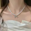 Collar de Mariposa con Perlas Barrocas de Venta Caliente Transfronterizo Diseño de Nicho de Alta Gama para Mujer Cadena para Clavícula Collar Versátil Venta al por Mayor