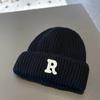 Gorro infantil estilo coreano otoño e invierno moda letra lana gorro niños y niñas jersey bebé gorro tejido moda invierno