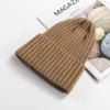 Suéter de Tricô Outono e Inverno Caxemira Quente Cor Sólida Unissex Versátil para Exterior Gorro Casual para o Dia a Dia Chapéu de Tricô
