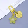 Pingente Chaveiro Coração de Gelatina Estrela Acrílico Estrela de Cinco Pontas Charme de Bolsa Acessório Fofo para Mochila Presente