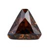 Anillo de circonita cúbica artificial con forma de triángulo invertido, gema Huagang marrón, superficie de piedra desnuda, venta al por mayor